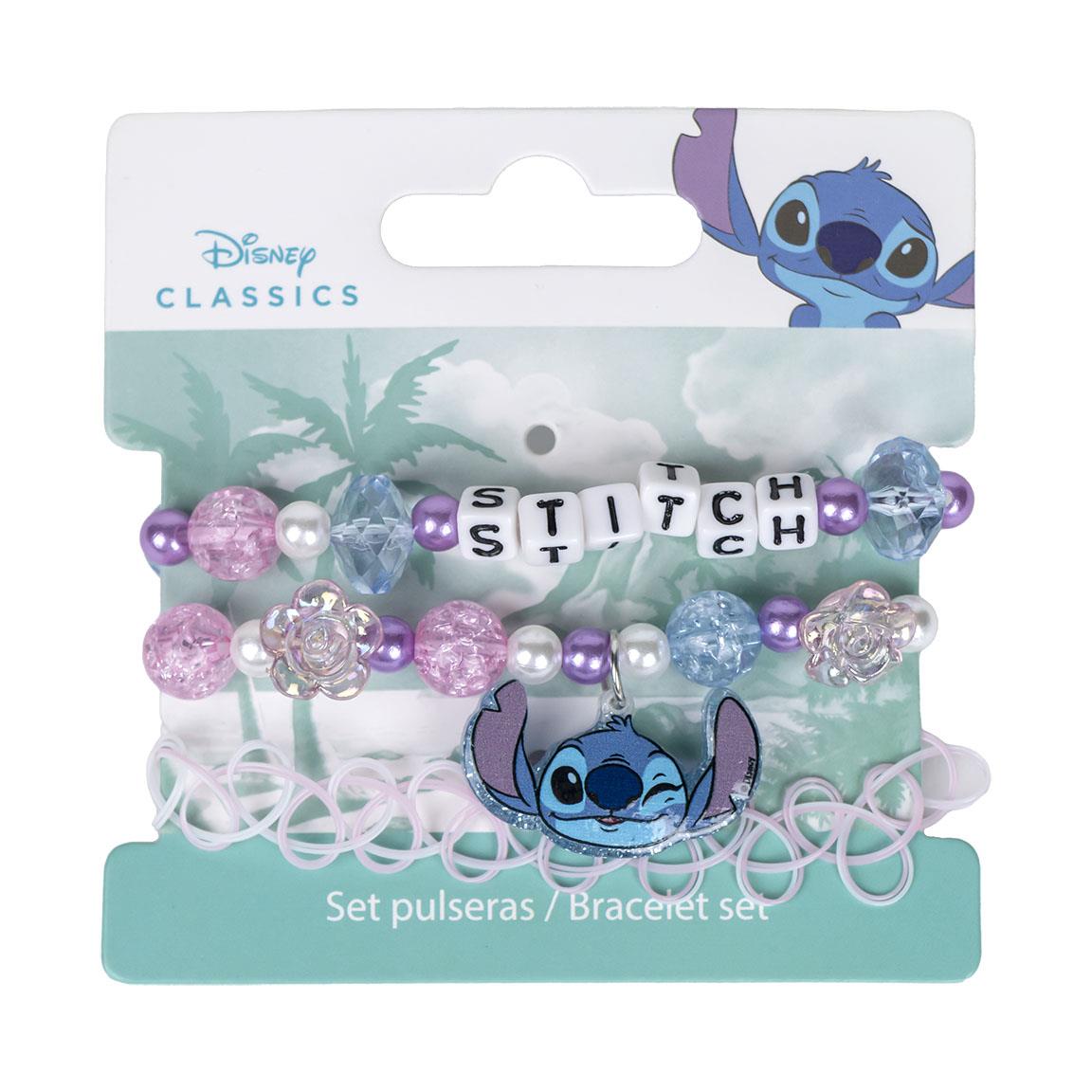 Lot De 3 Bracelets À Breloques Disney Lilo & Stitch Blanc