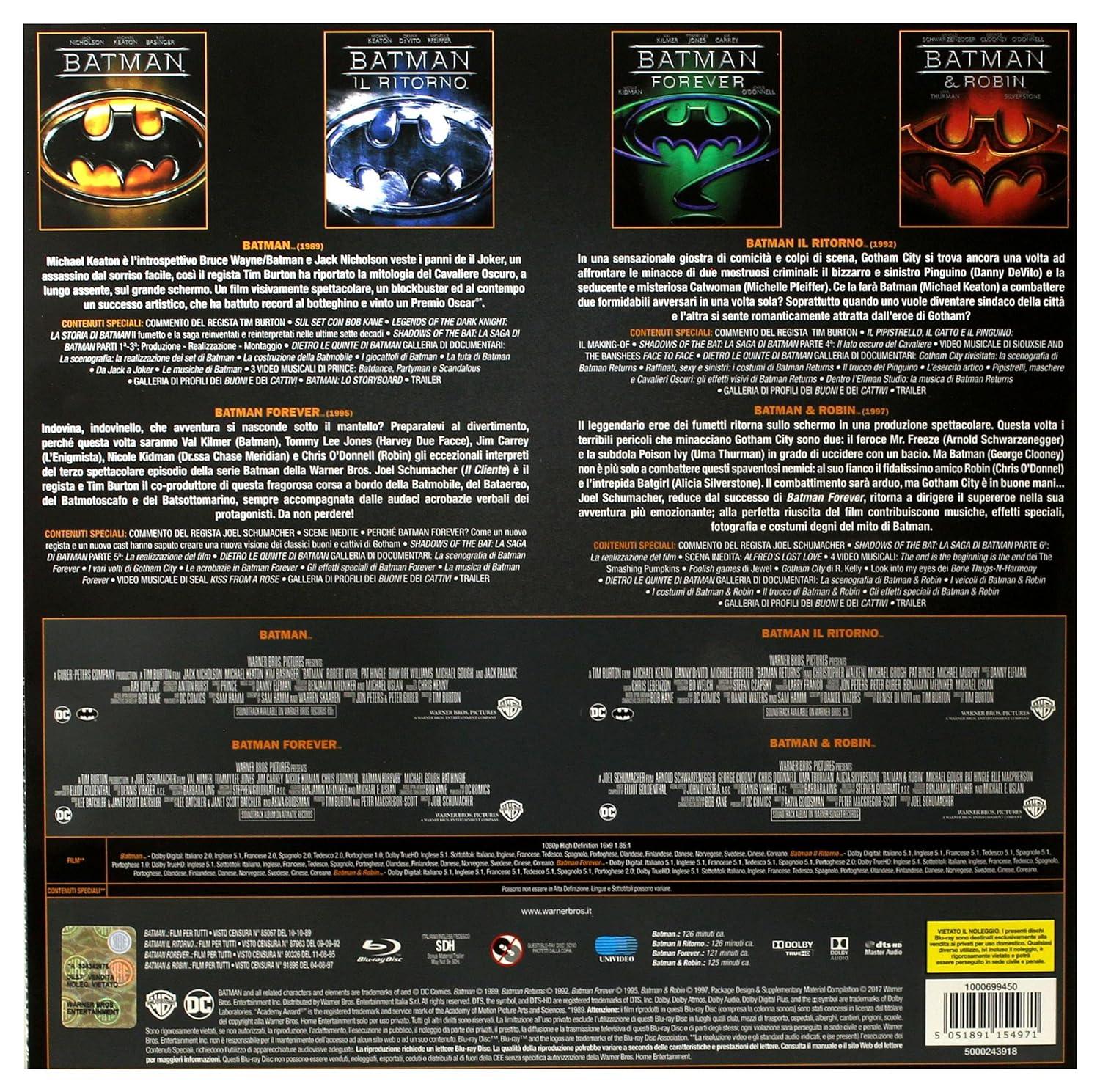 Batman motion picture anthology 1989-1997 (4 Blue-ray) Vinyl Edition - BATMAN - Magic Dreams Store