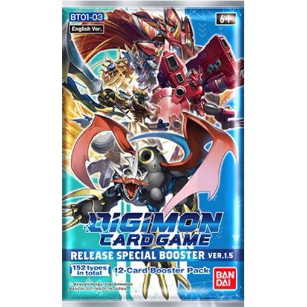 CARD GAME BUSTINA CON 12 CARTE RELEASE SPECIAL BOOSTER VER.1.5 INGLESE (IMMAGINE VARIABILE) - DIGIMON - Magic Dreams Store