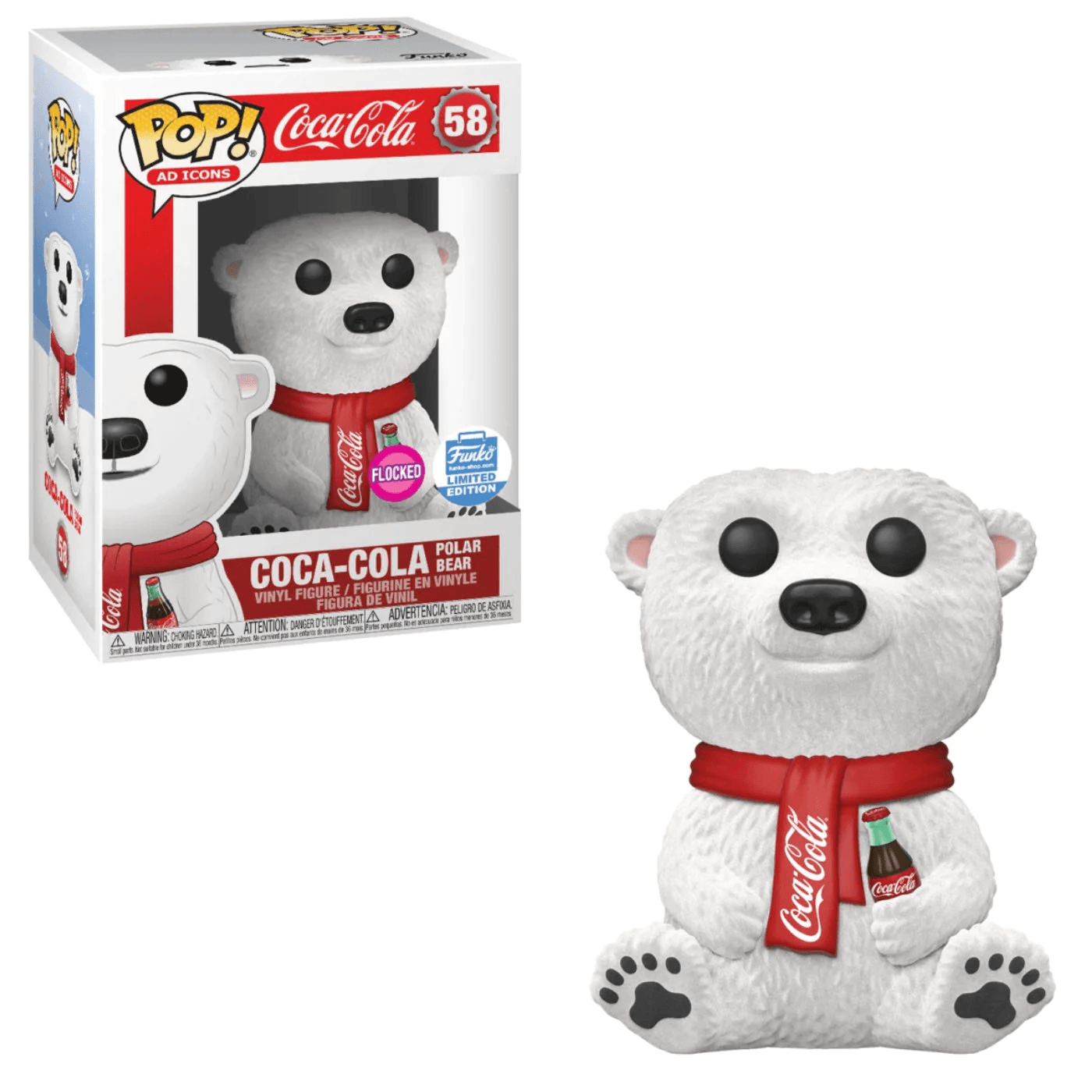 Coca Cola: Funko Pop!Ad Icons - Polar Bear #58 Flocked Limited Edition - Magic Dreams Store