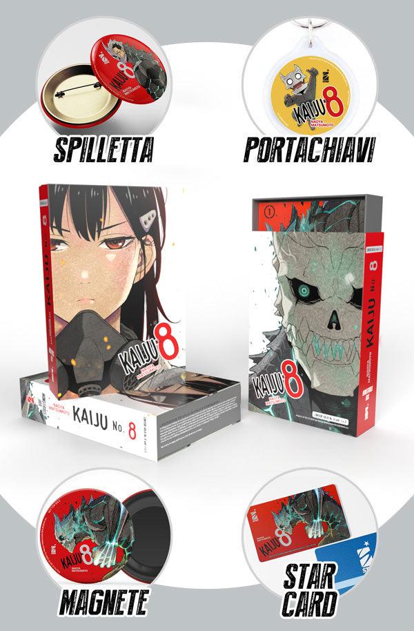 Kaiju No.8 - Monstrous Box - 4 gadget + vol.1 e vol.2 - [ITA] - Magic Dreams Store