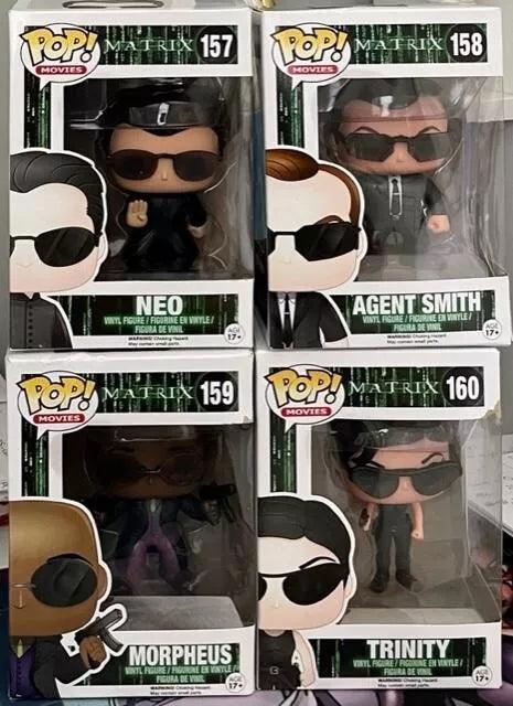 Matrix: Funko Pop! Movies - Bundle Set Neo #157 Agent Smith #158 Morpheus #159 Trinity #160 - Magic Dreams Store