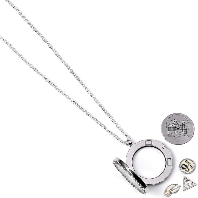Medaglione Locket con Simboli mobili Doni Boccino Binario 9 3/4 placcato in argento - HARRY POTTER - Magic Dreams Store