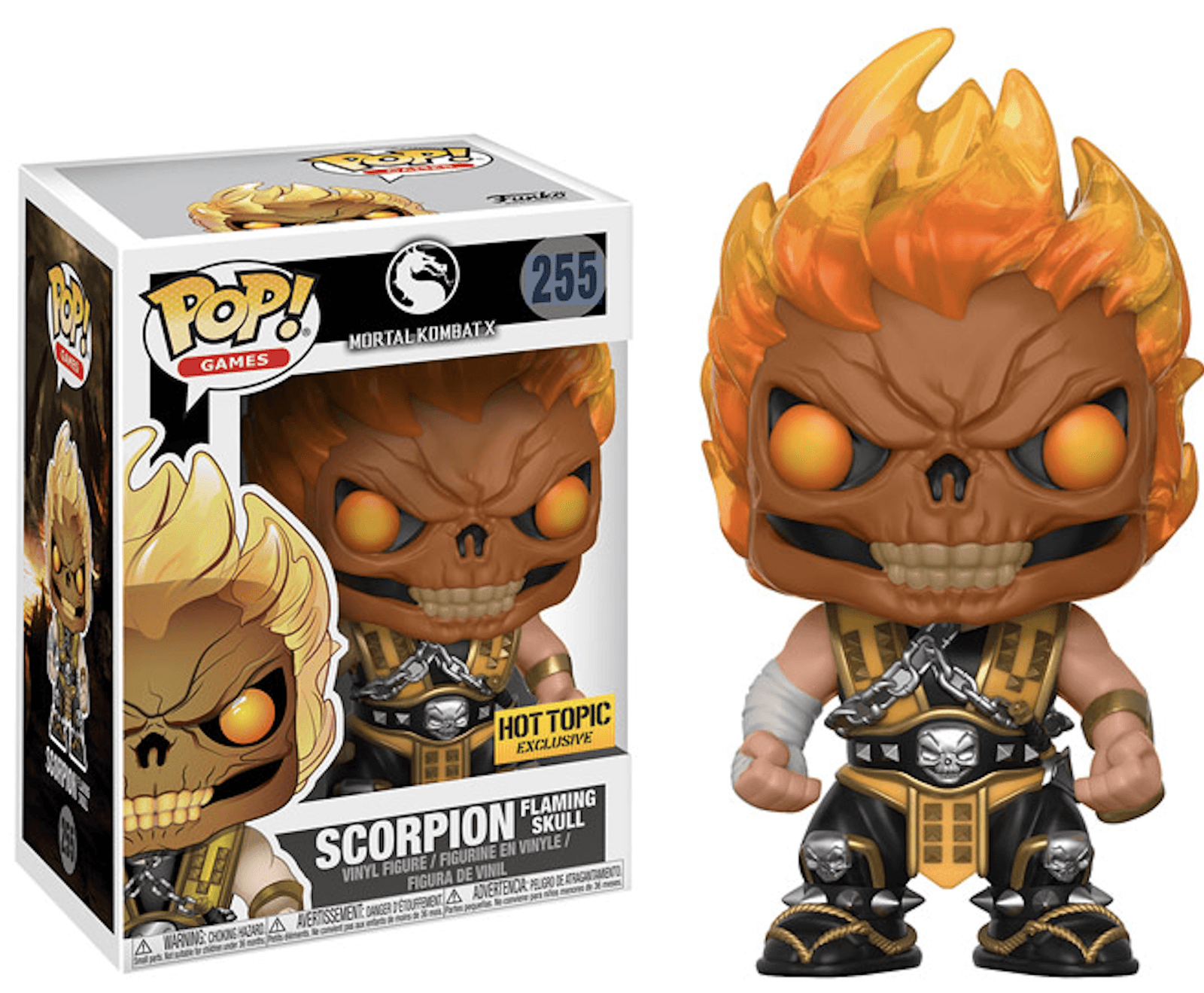 Mortal Kombat X: Funko Pop! Games - Scorpion Flaming Skull #255 Hot Topic - Magic Dreams Store