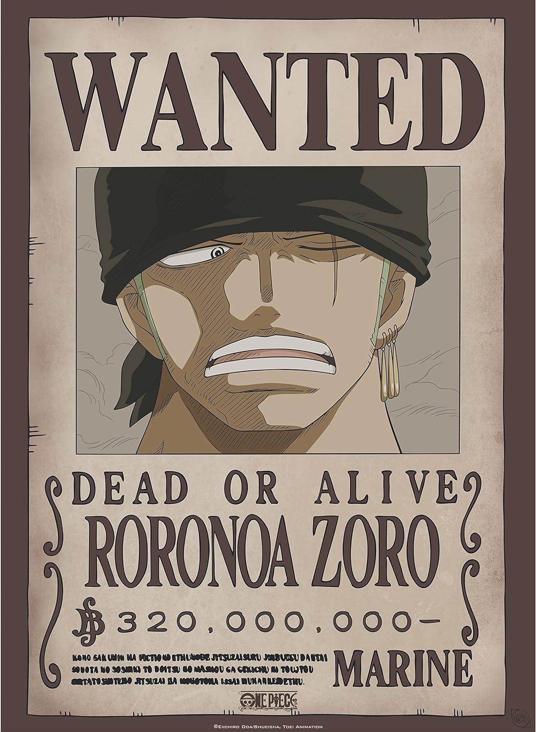 ONE PIECE - Poster Chibi New Wanted Roronoa Zoro 52x38 cm - Magic Dreams Store