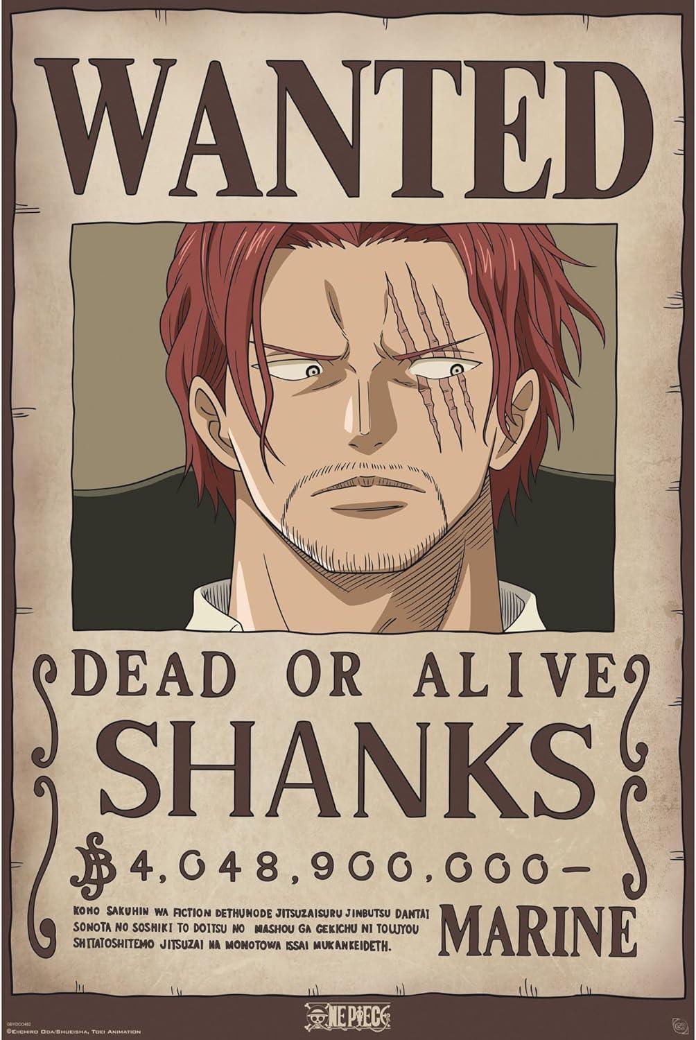 ONE PIECE - Poster wanted Shanks 61x91,5 cm - Magic Dreams Store