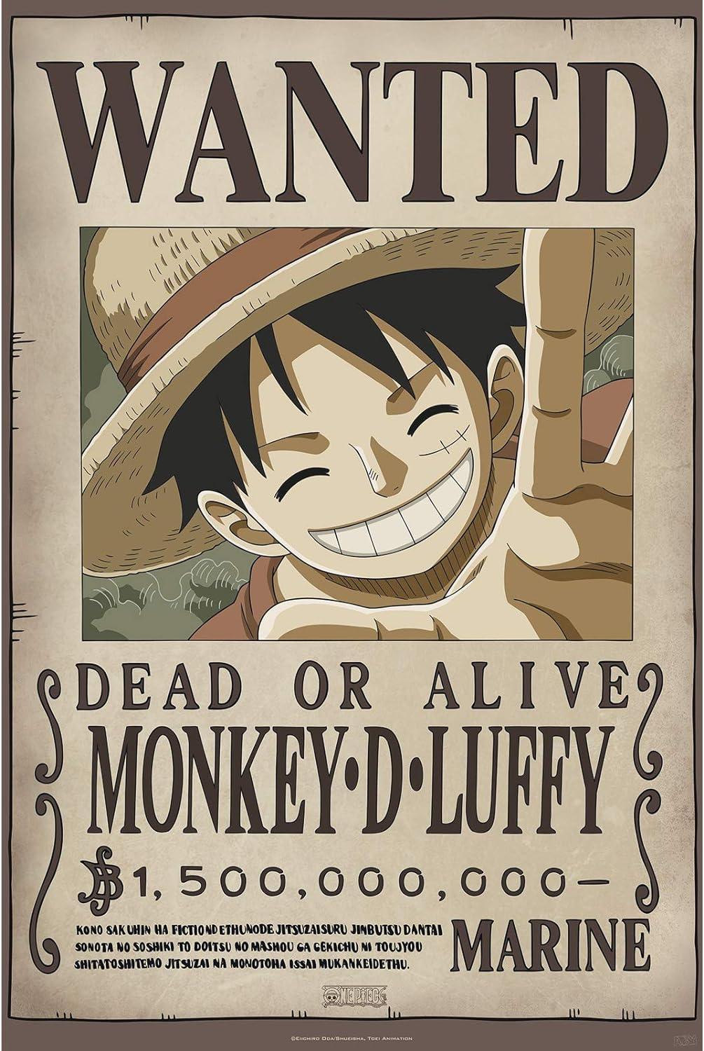 ONE PIECE - Poster Wanted Monkey D.Luffy New 61x91,5 cm - Magic Dreams Store