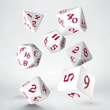 Runic dice set - White/Red - Magic Dreams Store