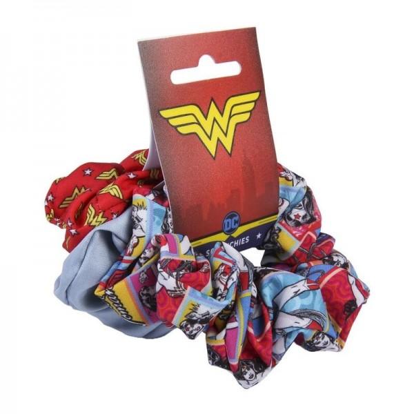 SET 3 SCRUNCHIES CAPELLI MOD. B - WONDER WOMAN - Magic Dreams Store