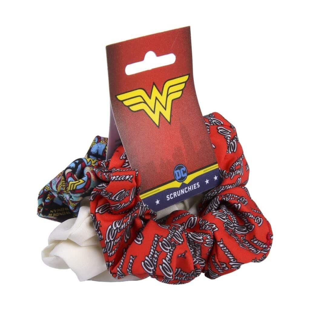 SET 3 SCRUNCHIES CAPELLI MOD. C - WONDER WOMAN - Magic Dreams Store