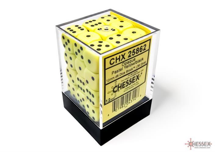 Set 36 Dadi Chessex - Pastel Yellow/Black - Magic Dreams Store
