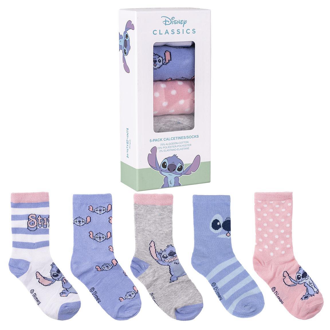 Set 5 pezzi calze bambina - DISNEY STITCH - Magic Dreams Store