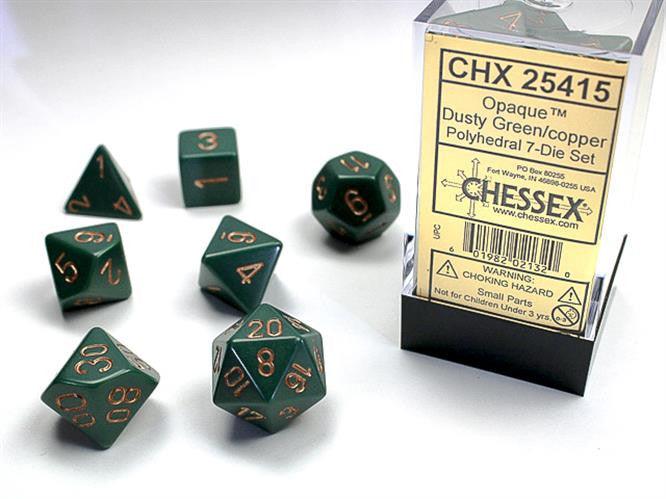 Set 7 Dadi Chessex - Dusty green/copper 25415 - Magic Dreams Store