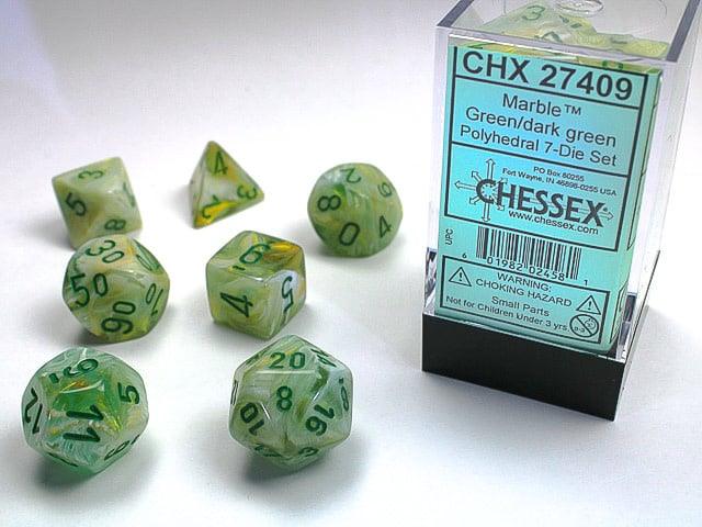 Set 7 Dadi Chessex - Green/Dark green 27409 - Magic Dreams Store