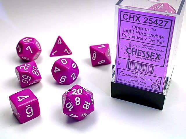 Set 7 Dadi Chessex - Light purple w/white 25427 - Magic Dreams Store