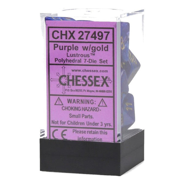 Set 7 Dadi Chessex - Purple/ Gold 27497 - Magic Dreams Store