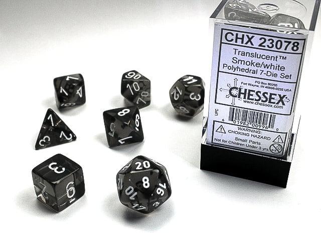 Set 7 Dadi Chessex - Smoke/White 23078 - Magic Dreams Store