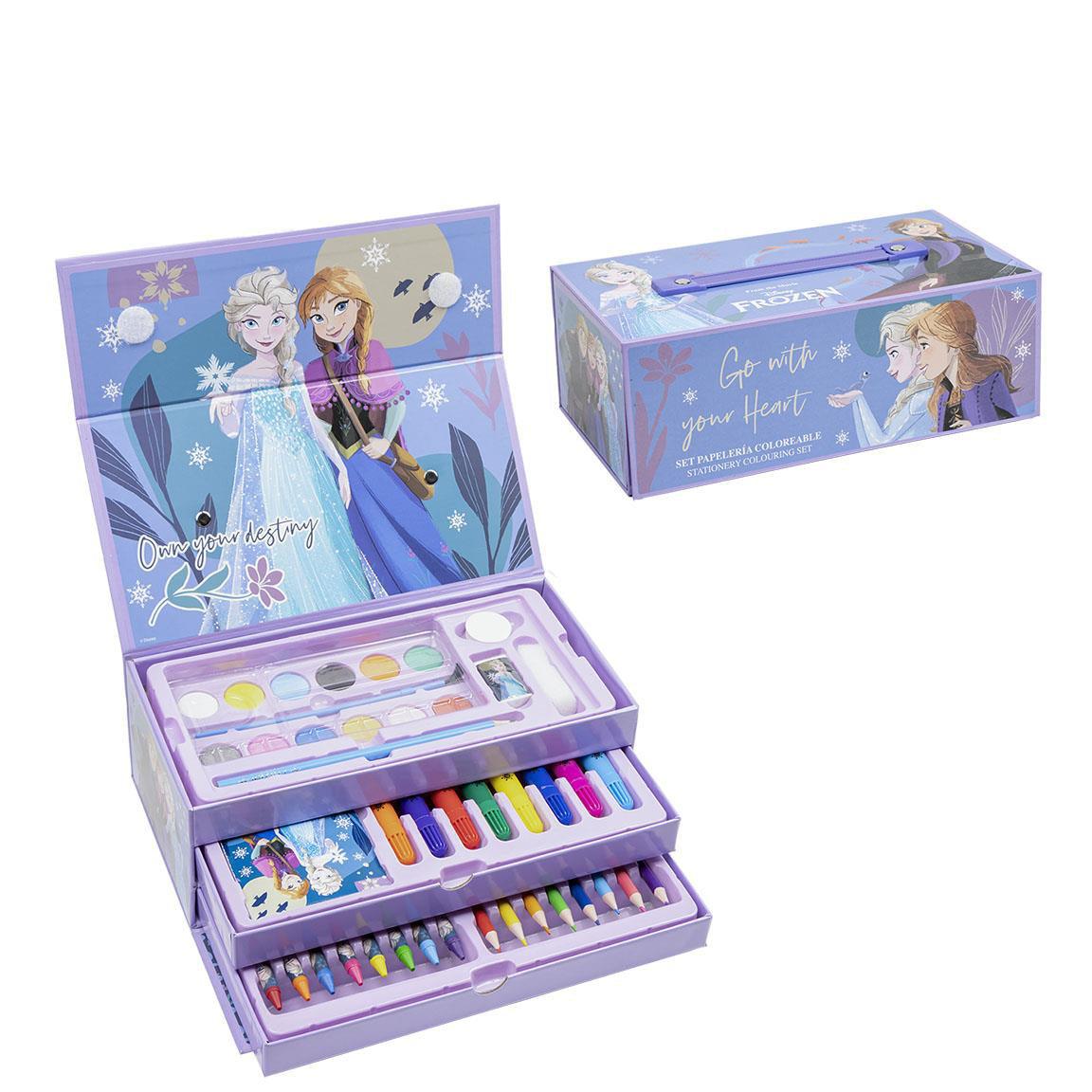 SET CANCELLERIA CON VALIGETTA E ACCESSORI PER COLORARE - FROZEN - Magic Dreams Store