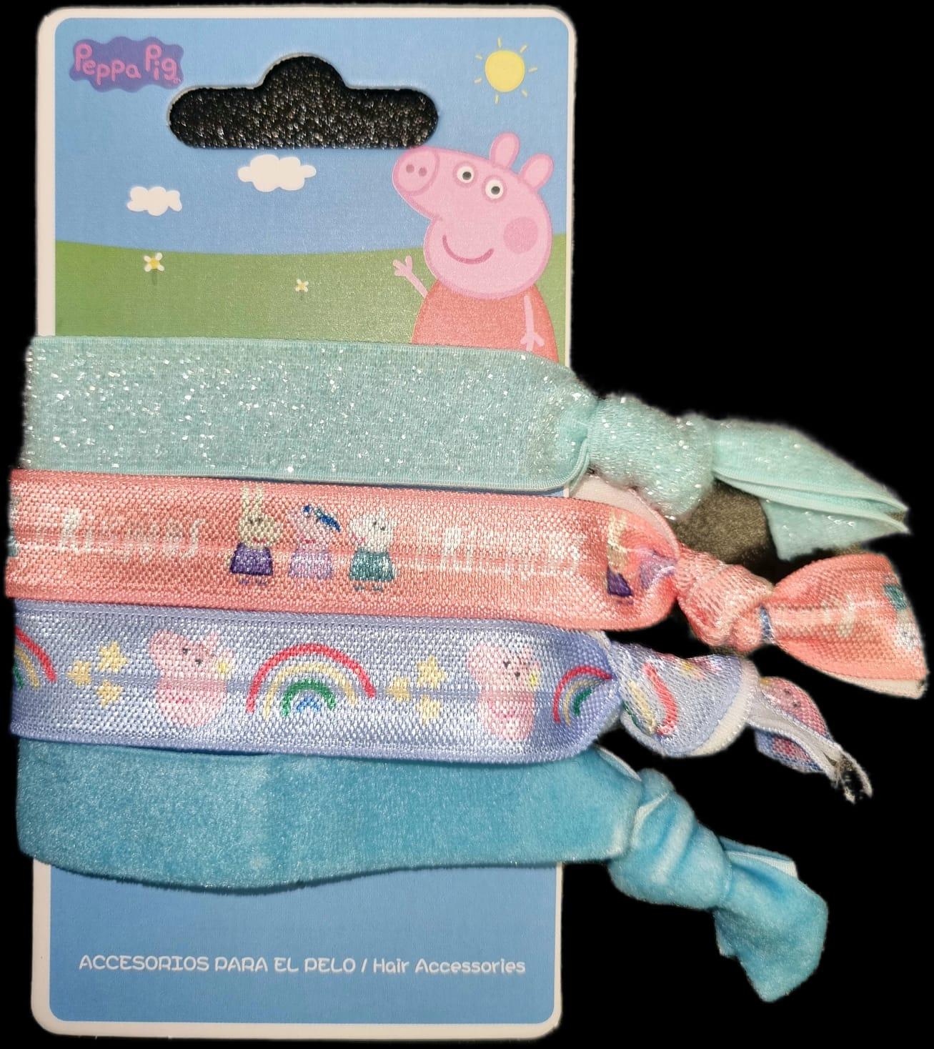 SET DA 4 ELASTICI PIATTI PER CAPELLI MOD. B - PEPPA PIG - Magic Dreams Store