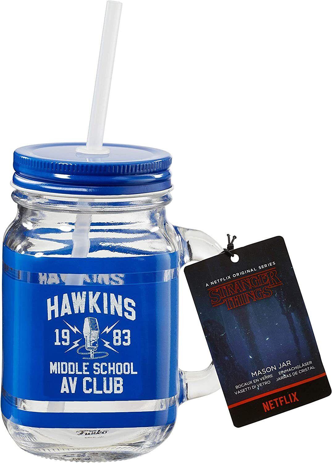 Stranger Things - Tazza blu con cannuccia - Hawkins AV Club - Magic Dreams Store