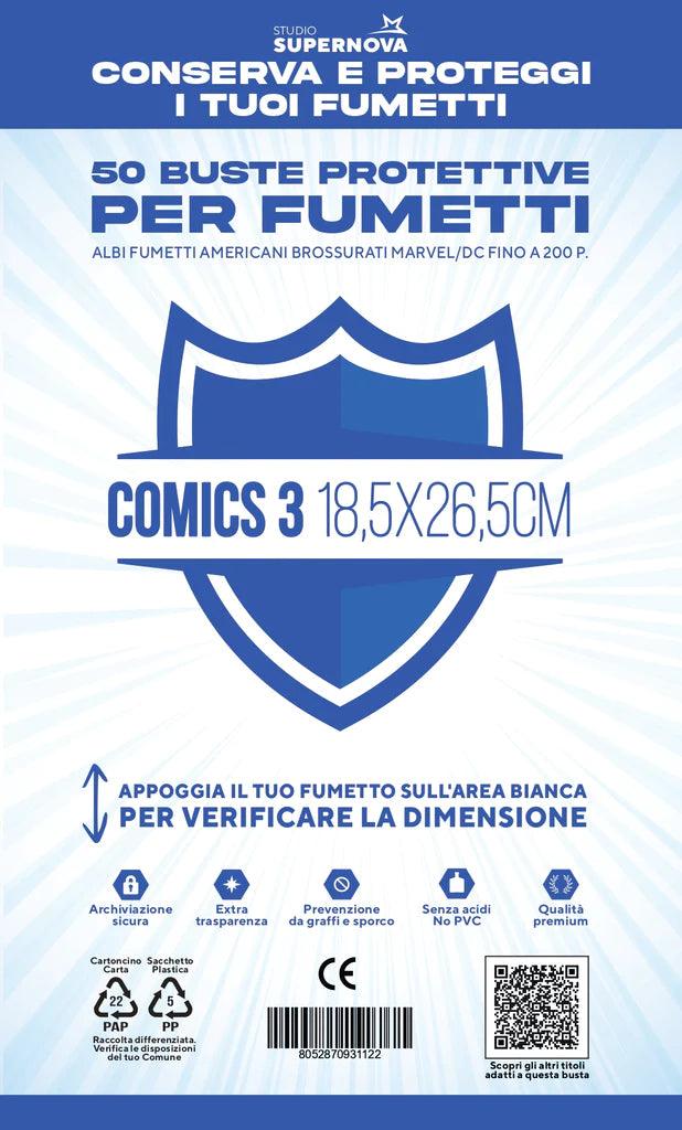 Studio Supernova - 50x Buste Protettive Comics 3 (18,5x26,5) - Magic Dreams Store