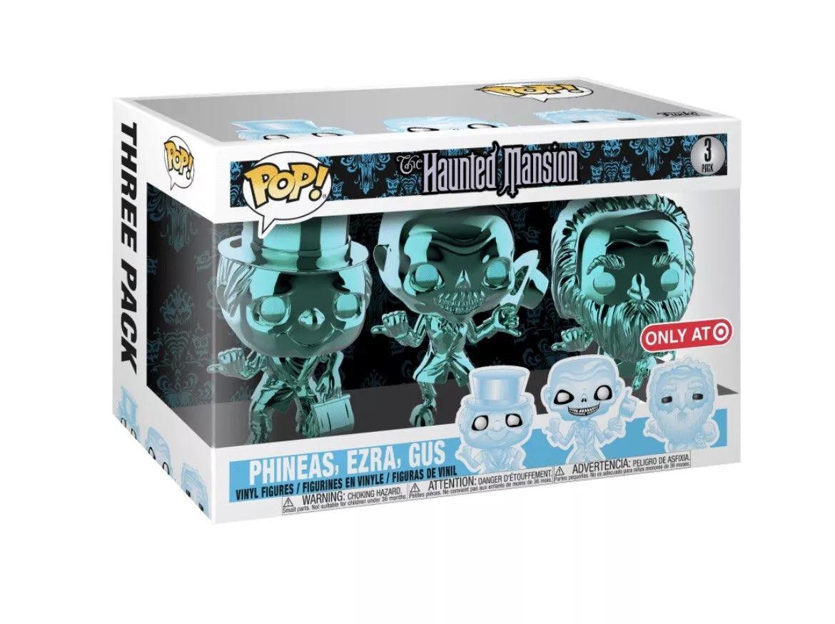 The Haunted Mansion: Funko Pop! - Phineas, Ezra, Gus #3 Pack Only at Exclusive Chrome Edition - Magic Dreams Store