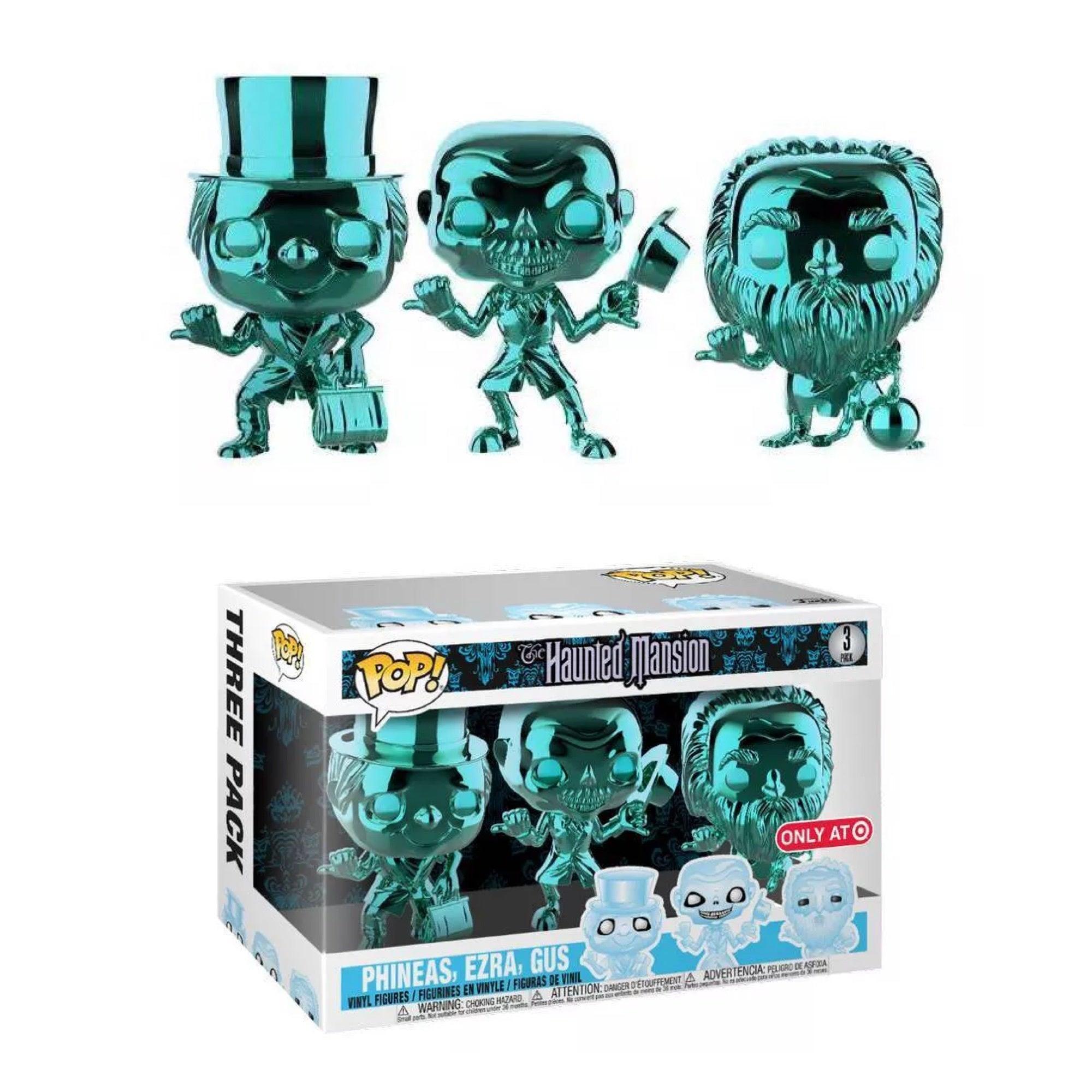 The Haunted Mansion: Funko Pop! - Phineas, Ezra, Gus #3 Pack Only at Exclusive Chrome Edition - Magic Dreams Store