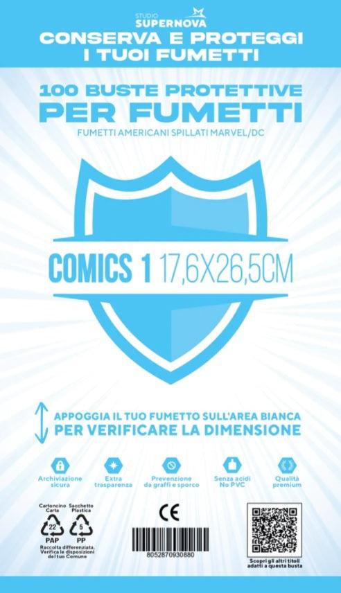 Studio Supernova - 100x Buste Protettive Comics 1 (17,6x26,5) - Magic Dreams Store